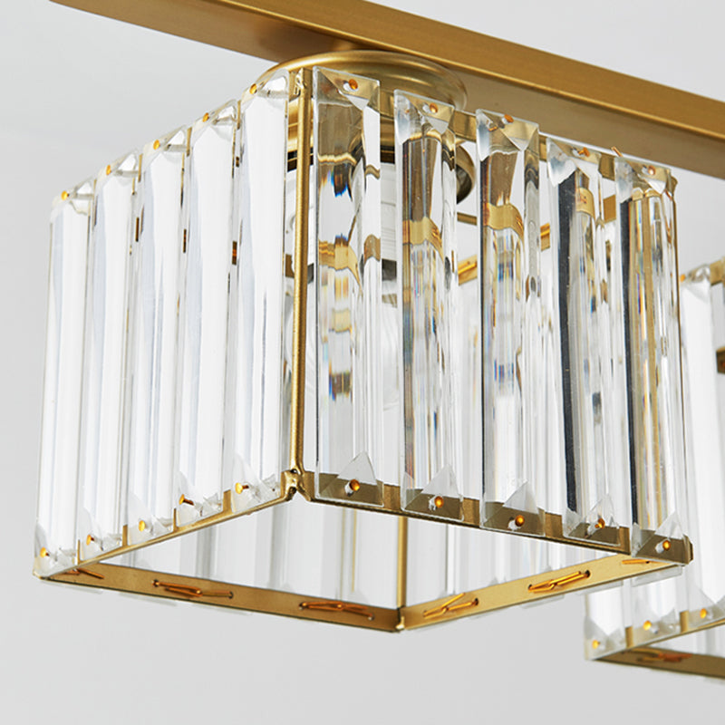 Éclairage de l'île géométrique Modernisme Crystal Chandelier Lightture pour salle à manger