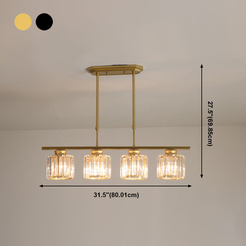 Éclairage de l'île géométrique Modernisme Crystal Chandelier Lightture pour salle à manger