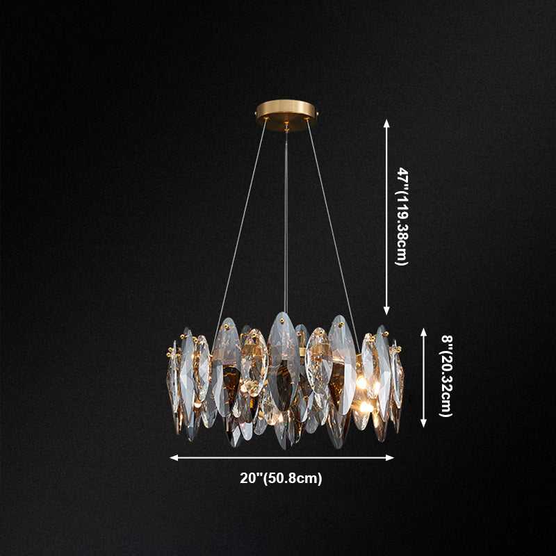 Luces de lámpara de cristal geométrica luces colgantes de cocina contemporáneas