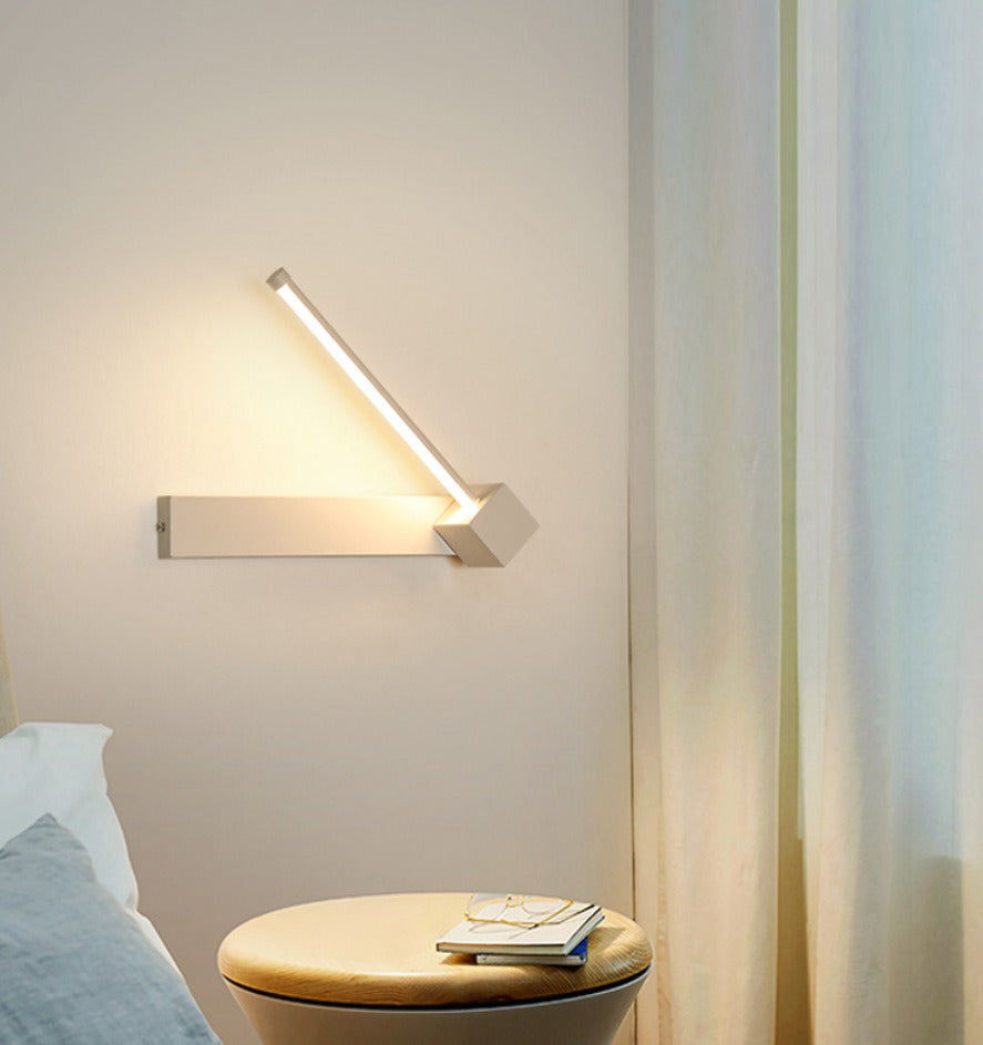 Iluminación de pared de metal de forma lineal iluminación moderna de montura de pared de 1 luces