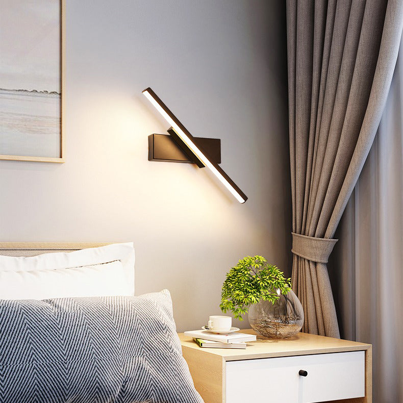 Iluminación de pared de metal de forma lineal iluminación moderna de montura de pared de 1 luces