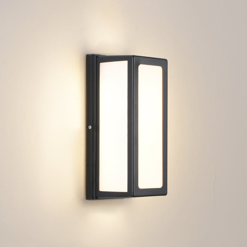 Moderner Stil rechteckiger Wandlampe Leuchte Metall 1 Lichtwandmontierte Beleuchtung in Schwarz