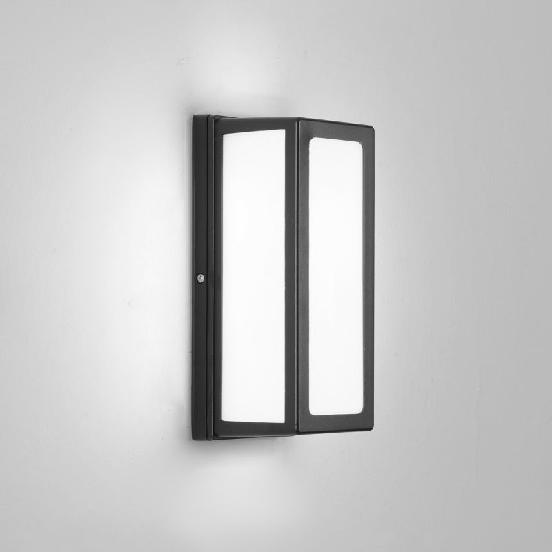 Moderner Stil rechteckiger Wandlampe Leuchte Metall 1 Lichtwandmontierte Beleuchtung in Schwarz