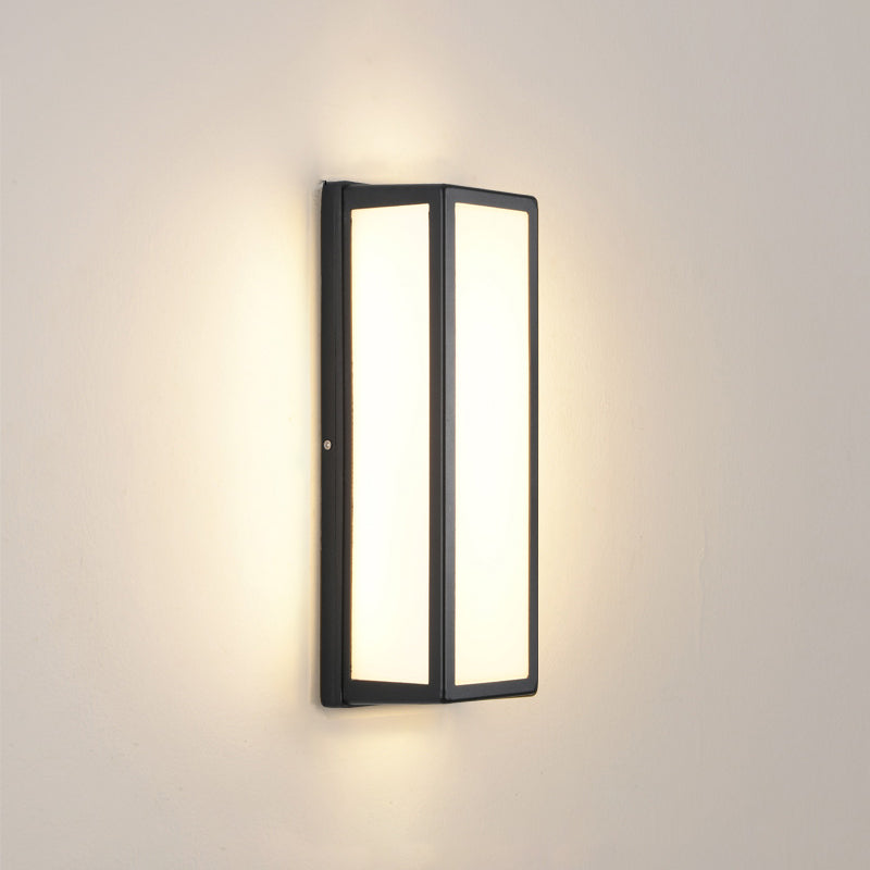 Moderner Stil rechteckiger Wandlampe Leuchte Metall 1 Lichtwandmontierte Beleuchtung in Schwarz