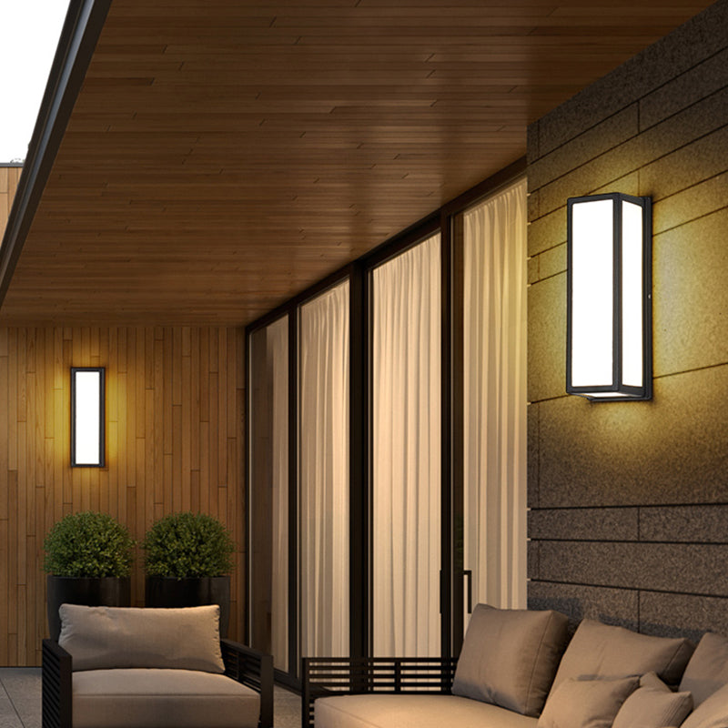Moderner Stil rechteckiger Wandlampe Leuchte Metall 1 Lichtwandmontierte Beleuchtung in Schwarz