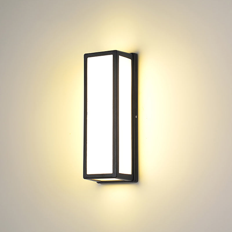 Moderner Stil rechteckiger Wandlampe Leuchte Metall 1 Lichtwandmontierte Beleuchtung in Schwarz