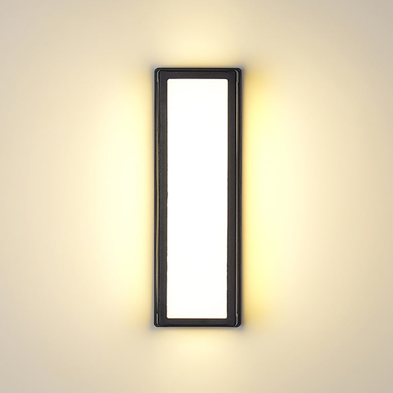 Moderner Stil rechteckiger Wandlampe Leuchte Metall 1 Lichtwandmontierte Beleuchtung in Schwarz