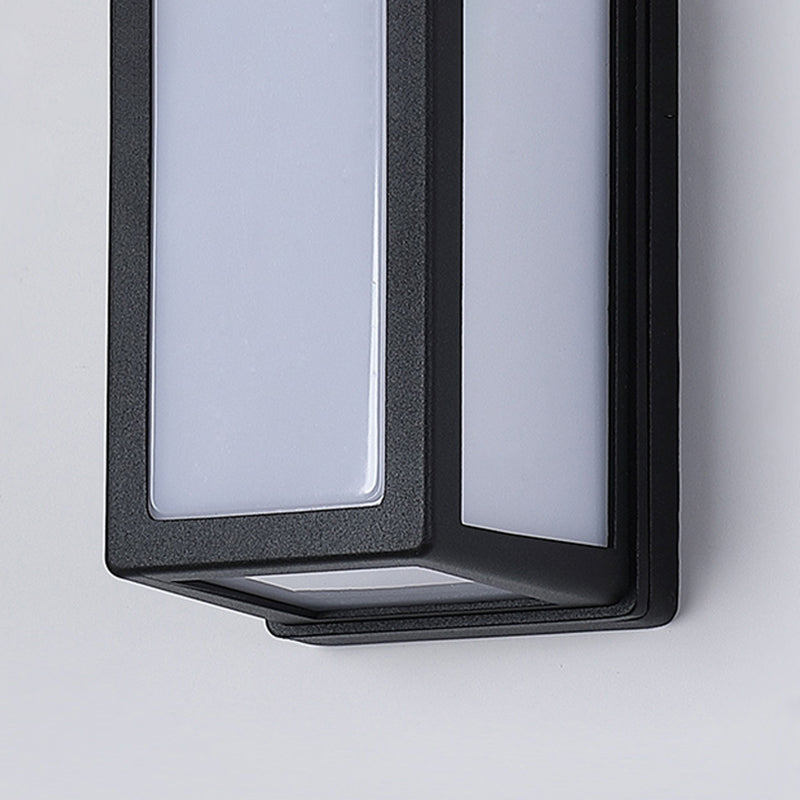 Moderner Stil rechteckiger Wandlampe Leuchte Metall 1 Lichtwandmontierte Beleuchtung in Schwarz
