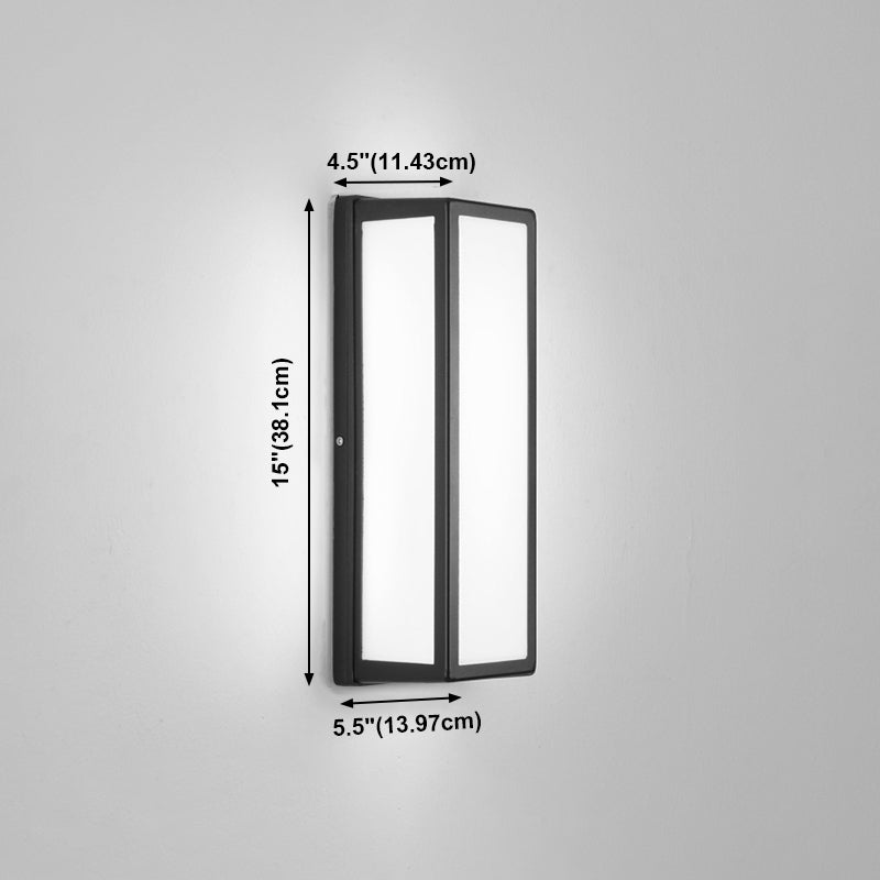 Moderner Stil rechteckiger Wandlampe Leuchte Metall 1 Lichtwandmontierte Beleuchtung in Schwarz
