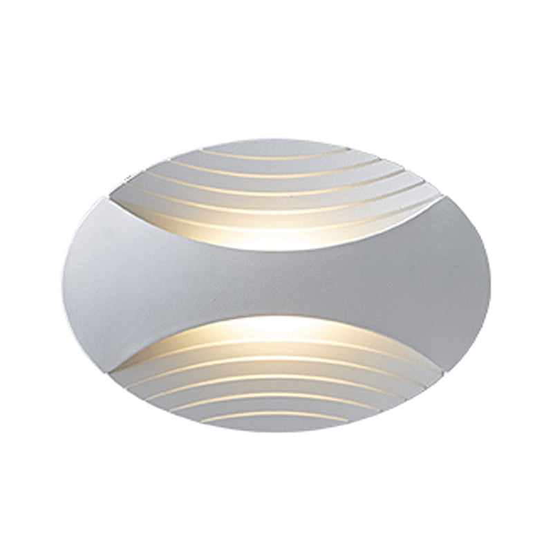 Moderner Stil ovaler Wandmontage Lampe Metall 2 Leuchten Wandmontierte Beleuchtung
