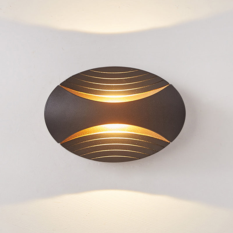 Moderner Stil ovaler Wandmontage Lampe Metall 2 Leuchten Wandmontierte Beleuchtung