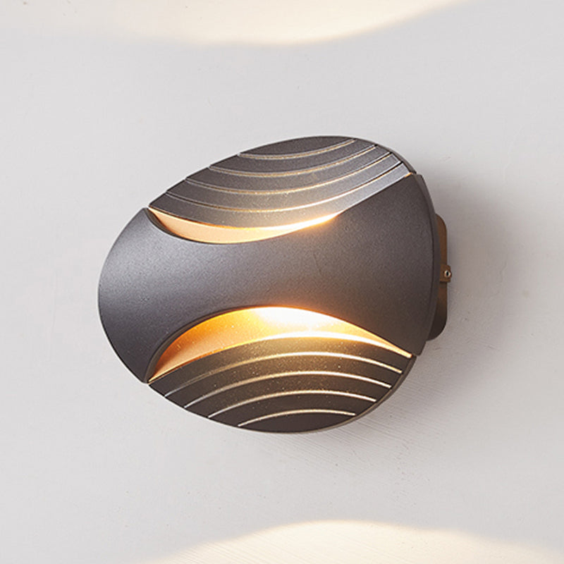 Moderner Stil ovaler Wandmontage Lampe Metall 2 Leuchten Wandmontierte Beleuchtung