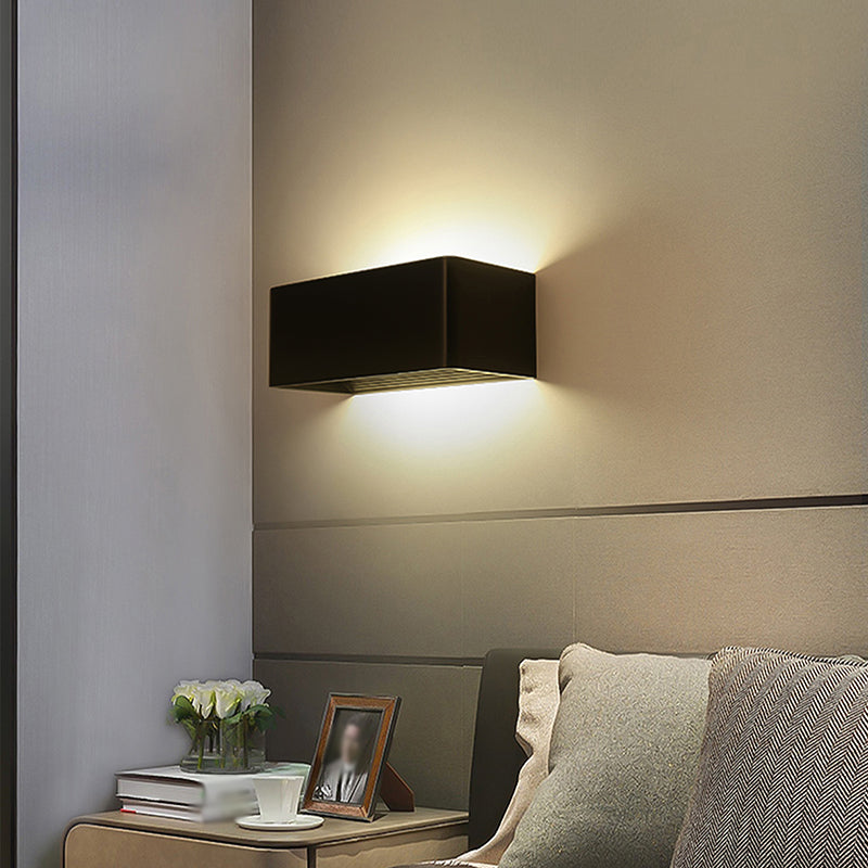 2-Lights Metal Wall Lighting Modern Style Square Shape Wall Mount Light Fixture