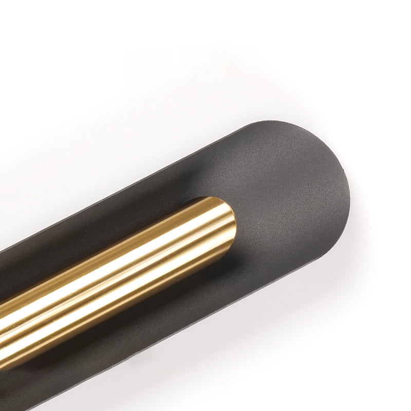 Lineare Form Metallwandbeleuchtung moderner Stil 2 Leuchten Wandmontierte Beleuchtung in Messing