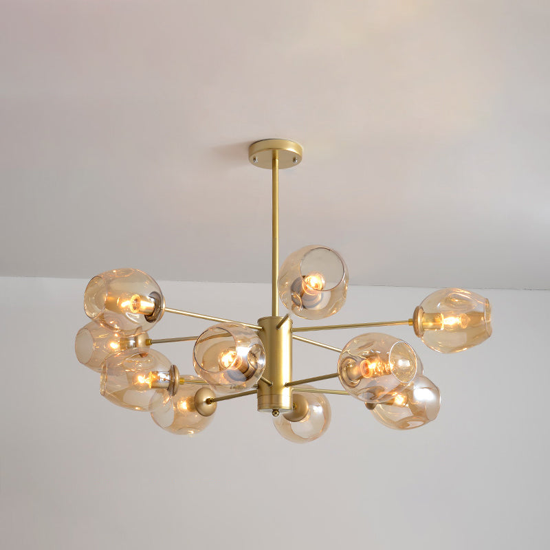 Contemporary Hanging Ceiling Lights Clear Glass Pendant Chandelier for Living Room