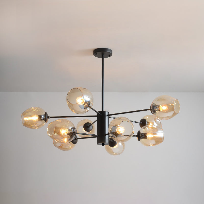 Contemporary Hanging Ceiling Lights Clear Glass Pendant Chandelier for Living Room