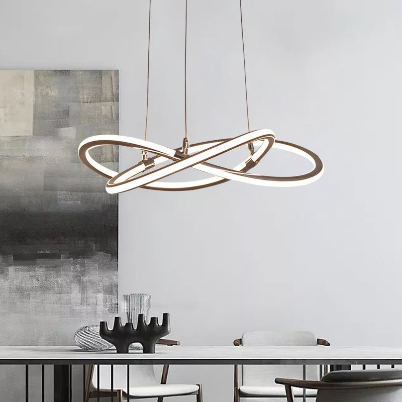 Modern Metal Hanging Ceiling Lights Linear Pendant Chandelier for Dining Room