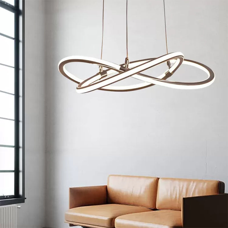 Modern Metal Hanging Ceiling Lights Linear Pendant Chandelier for Dining Room