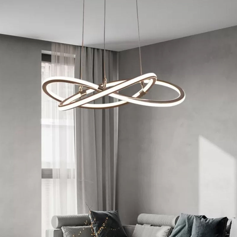 Modern Metal Hanging Ceiling Lights Linear Pendant Chandelier for Dining Room