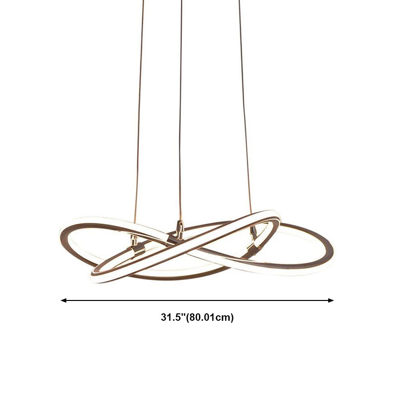 Modern Metal Hanging Ceiling Lights Linear Pendant Chandelier for Dining Room