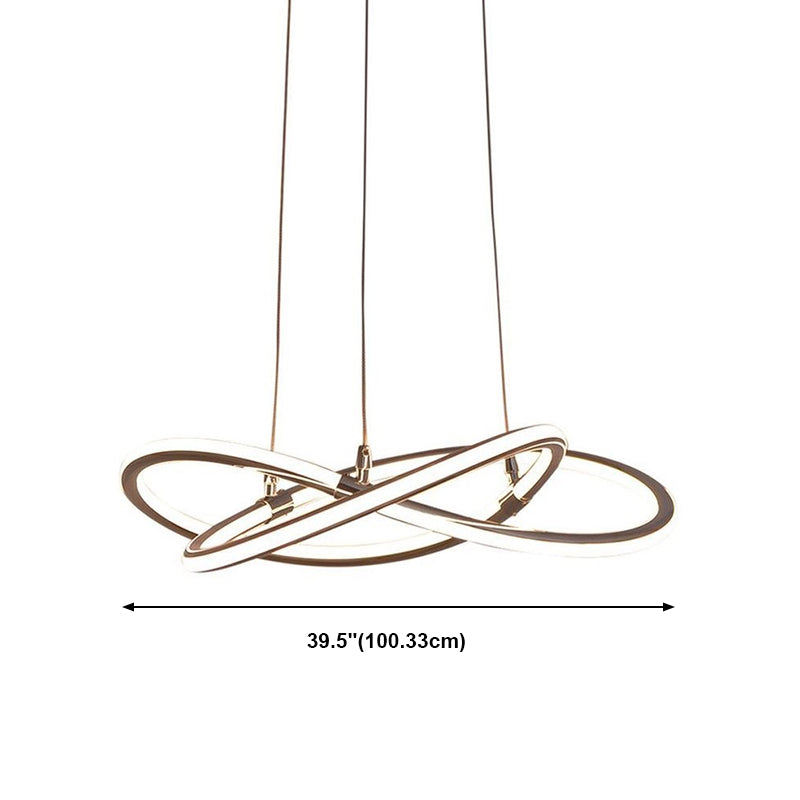 Modern Metal Hanging Ceiling Lights Linear Pendant Chandelier for Dining Room
