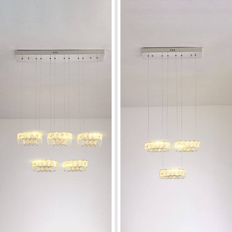 Luz de colgante cuadrado Luminación de la isla de cocina contemporánea con sombra de cristal