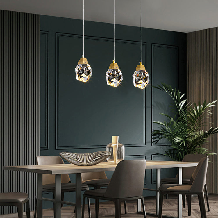 Koper geometrische kristal hanger licht Noordse moderne down verlichting voor slaapkamer