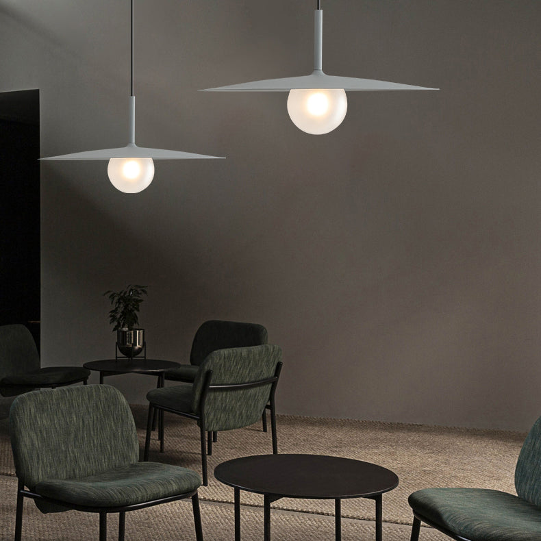 Couvre-pot Forme de suspension Éclairage de style moderne Métal 1 pendentif léger pour salle à manger