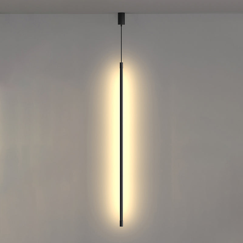 Linear Hanging Lighting Modern Style Metal 1 Light Pendant Lamp for Bedside