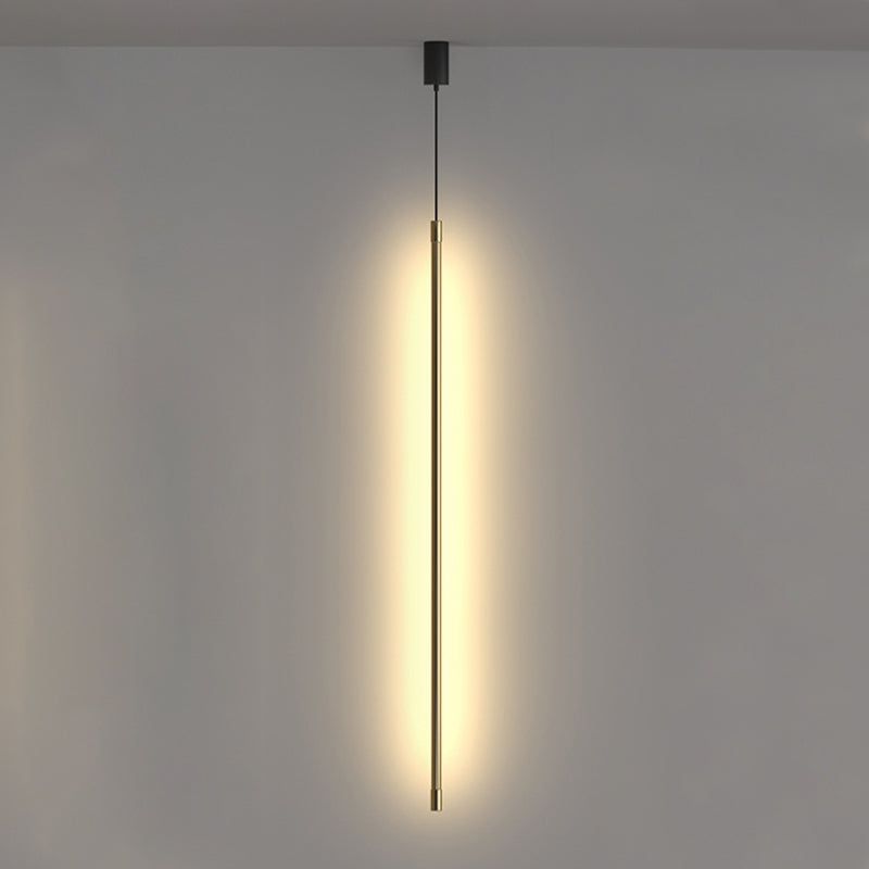 Linear Hanging Lighting Modern Style Metal 1 Light Pendant Lamp for Bedside