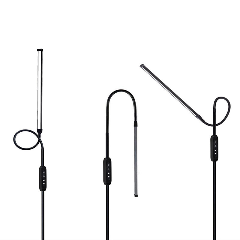 1 Light Linear Floor Lamps Modernism Metal Standard Lamps in Black for Living Room