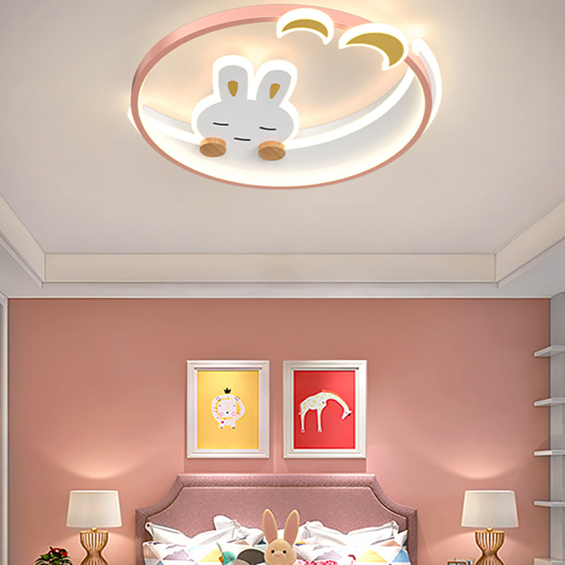 Rabbit Modern Minimalism Ceiling Light Bedroom Living Room Flush Mount Lamp