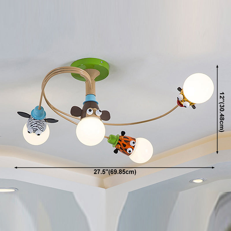 Lovely Animals LED Ceiling Light Modern Minimalism Flush Mount Lamp for Bedroom