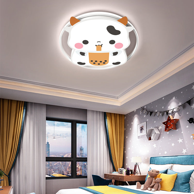 Lovely Cow LED Ceiling Light Modern Simple Style Flush-mount Lamp for Bedroom Living Room