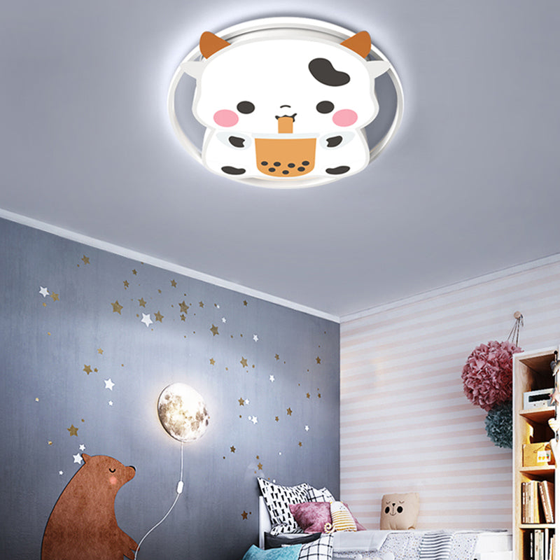 Lovely Cow LED Ceiling Light Modern Simple Style Flush-mount Lamp for Bedroom Living Room