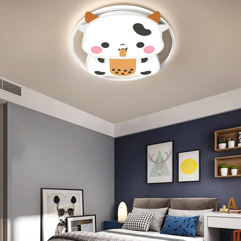 Lovely Cow LED Ceiling Light Modern Simple Style Flush-mount Lamp for Bedroom Living Room