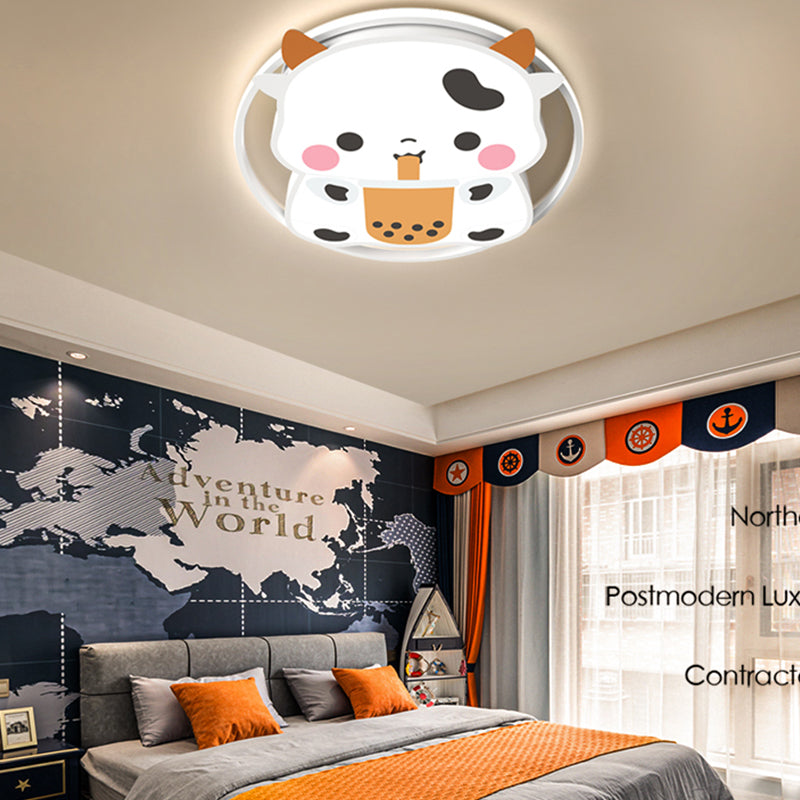Lovely Cow LED Ceiling Light Modern Simple Style Flush-mount Lamp for Bedroom Living Room