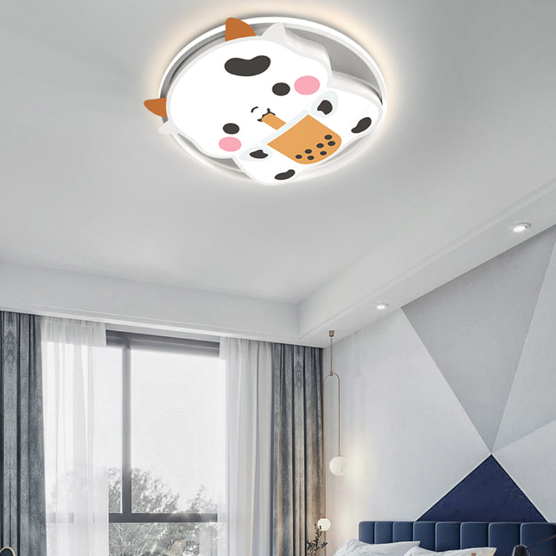 Lovely Cow LED Ceiling Light Modern Simple Style Flush-mount Lamp for Bedroom Living Room