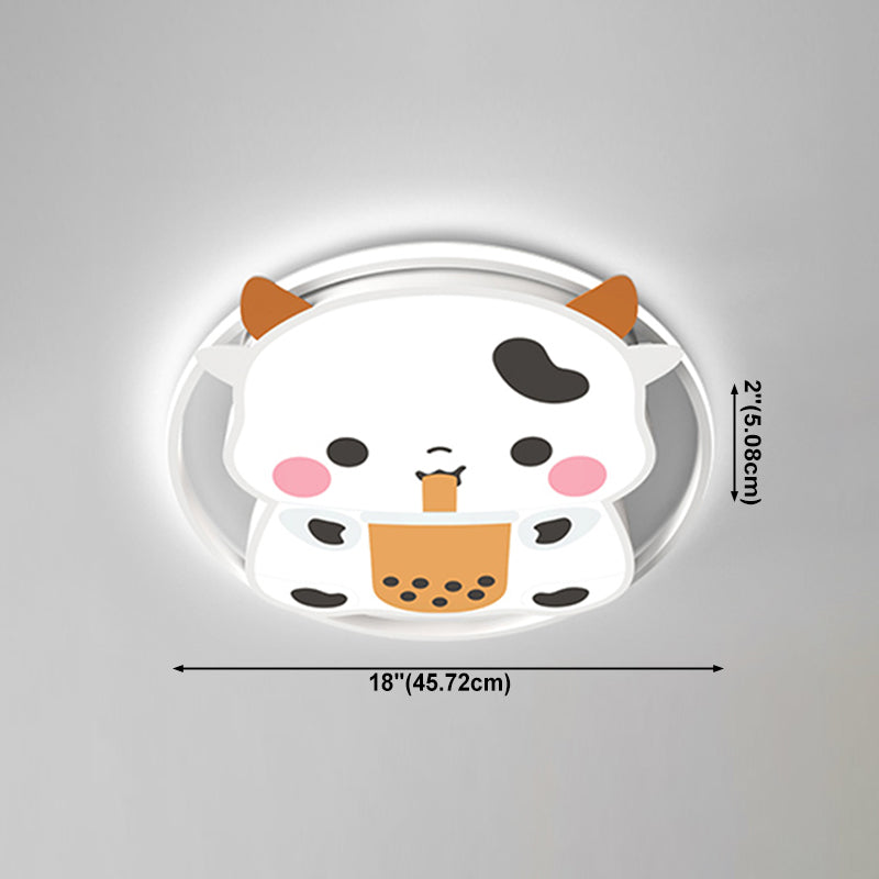 Lovely Cow LED Ceiling Light Modern Simple Style Flush-mount Lamp for Bedroom Living Room