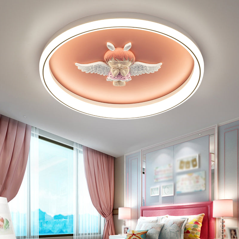 Lovely Flush Mount Light Acrylic Shade Modern Simple Style Ceiling Lamp for Bedroom