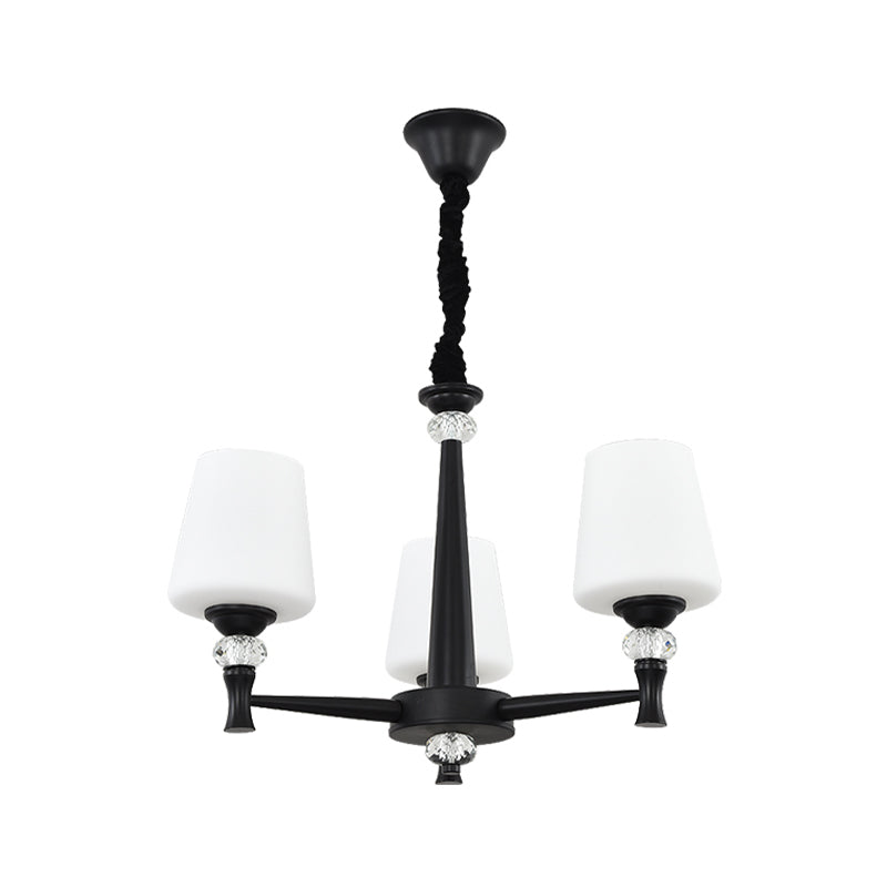Glass Shade Metal Chandelier Light Fixtures American Style Multi-Head Bell Suspension Lamp