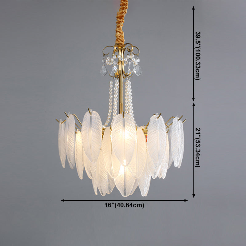 Gold Metal Chandelier Light Fixtures American Style Multi-Head Suspension Lamps for Living Room