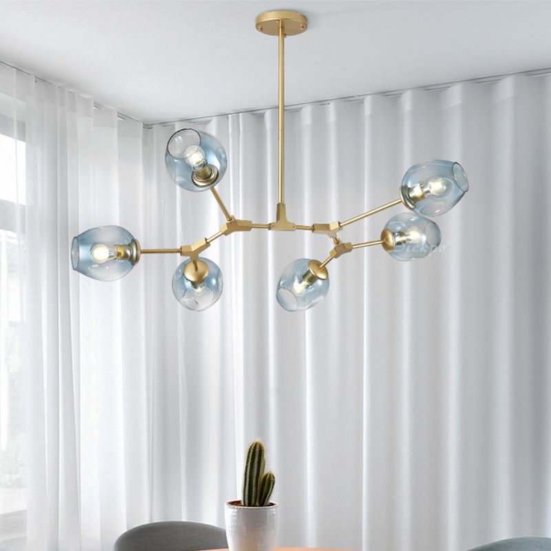 Nordic Modern Chandelier Light Dining Room Glass Shade Hanging Light Fixture