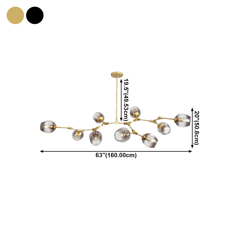 Nordic Modern Chandelier Light Dining Room Glass Shade Hanging Light Fixture