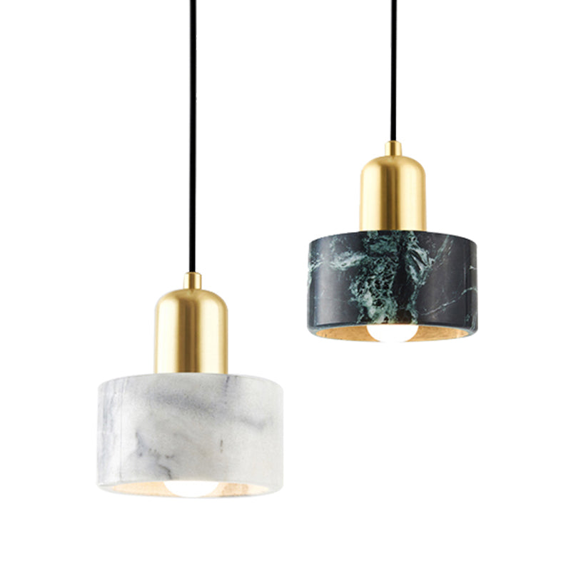 1 Light Pendant Light Modern Style Geometric Shape Stone Hanging Lamp for Bedside