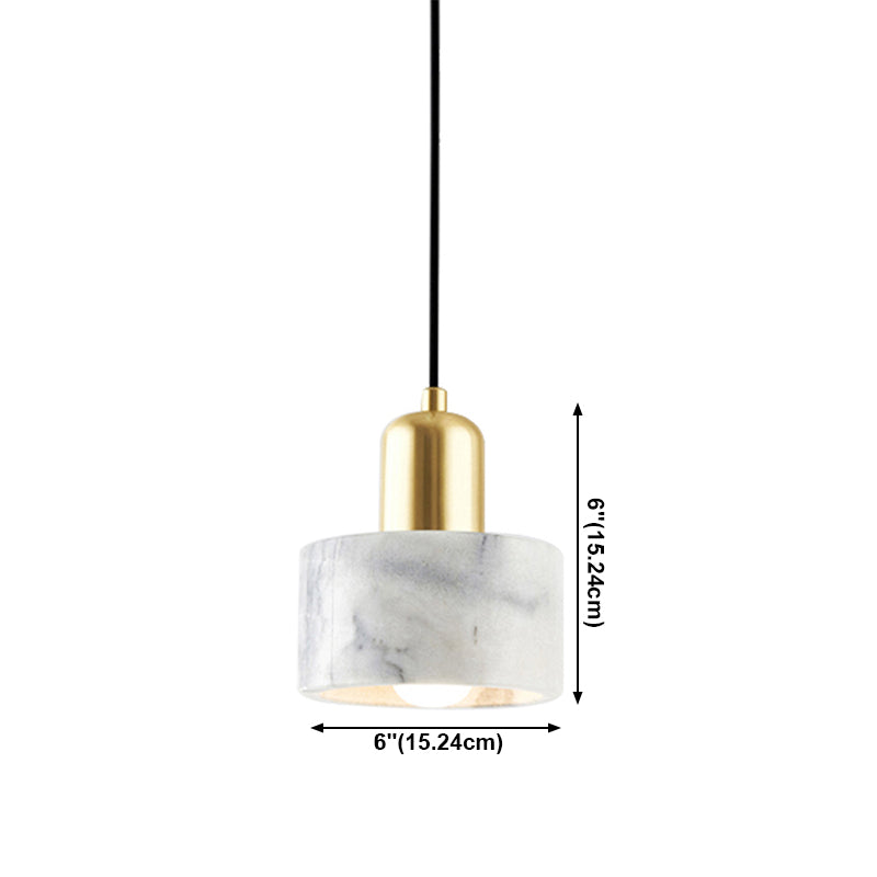 1 Light Pendant Light Modern Style Geometric Shape Stone Hanging Lamp for Bedside