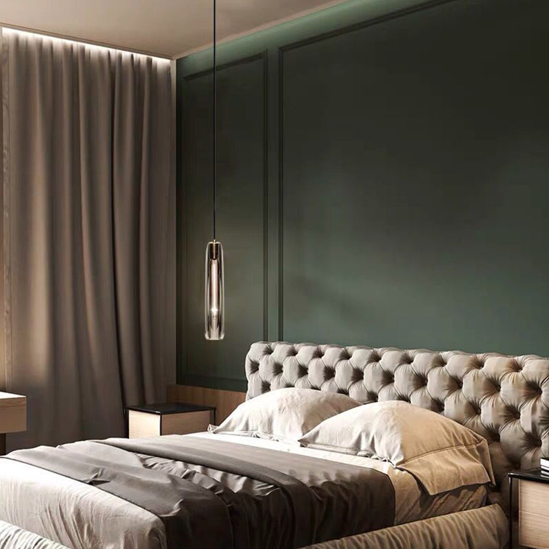 Crystal Pendante Light Contemporary Smoke Grey Pendant lampe pour le salon