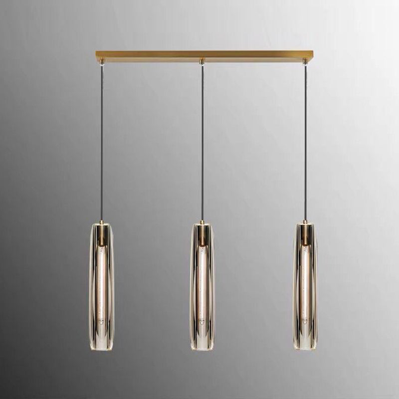 Crystal Pendante Light Contemporary Smoke Grey Pendant lampe pour le salon