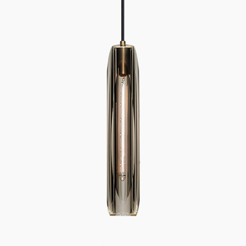 Crystal Pendante Light Contemporary Smoke Grey Pendant lampe pour le salon