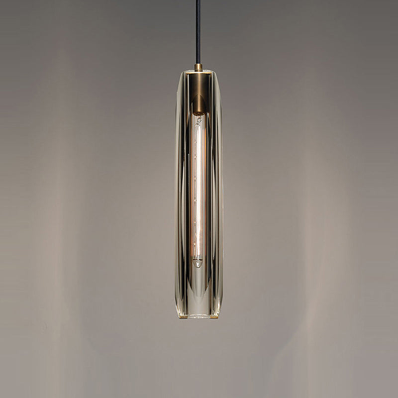 Crystal Pendante Light Contemporary Smoke Grey Pendant lampe pour le salon